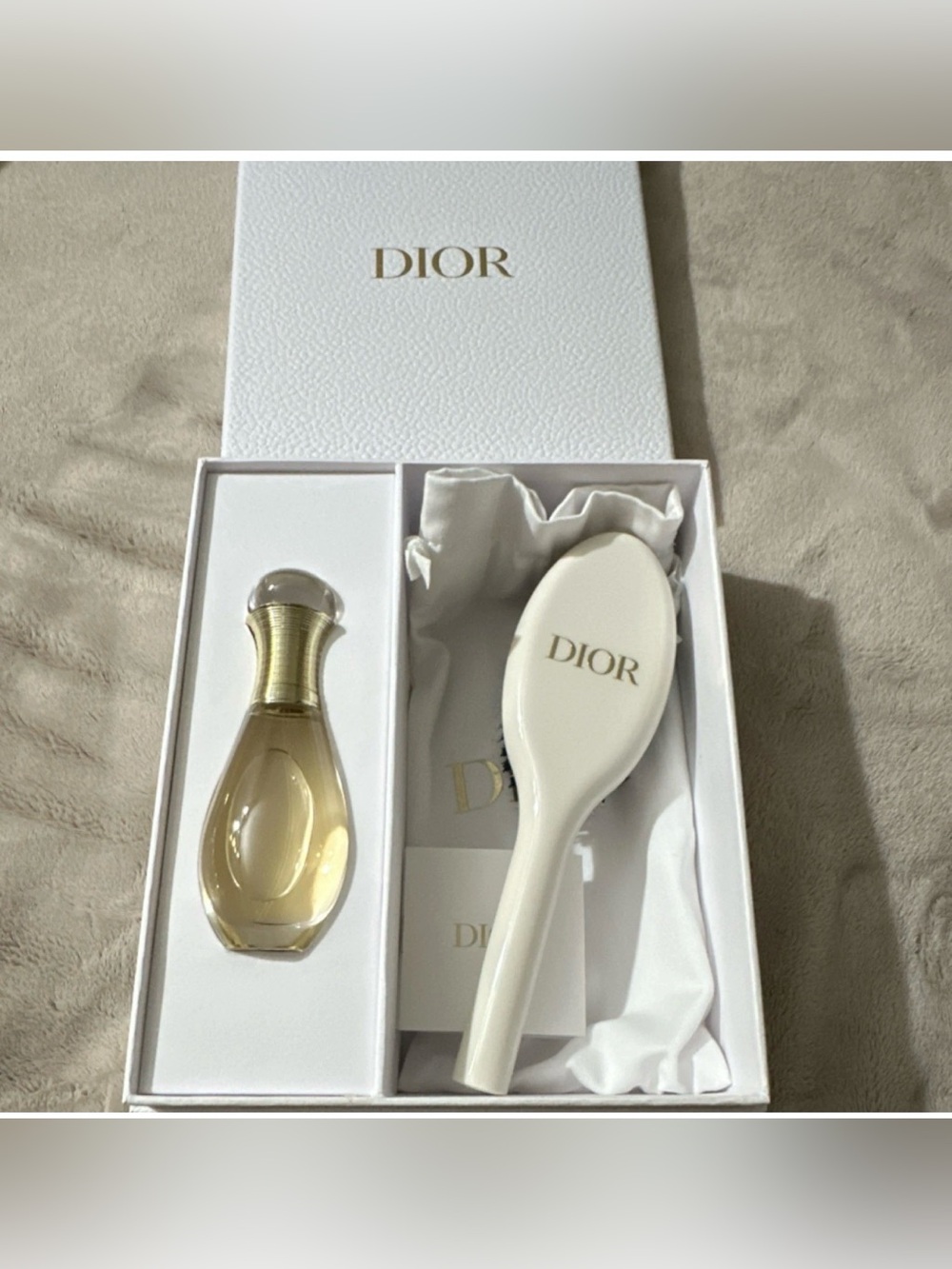 Exclusive Dior J'adore Set ,Hair Brush ,Dior Pouch & Hair Mist , NEW